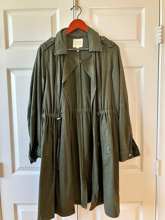 torrid Jackets & Blazers - Torrid Women's Utility Trench Coat in Dark Olive Green